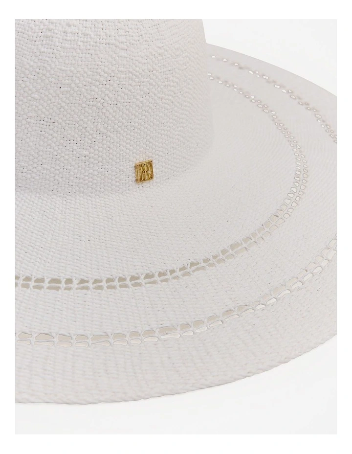 Hyams Woven Sun Hat in White image 3
