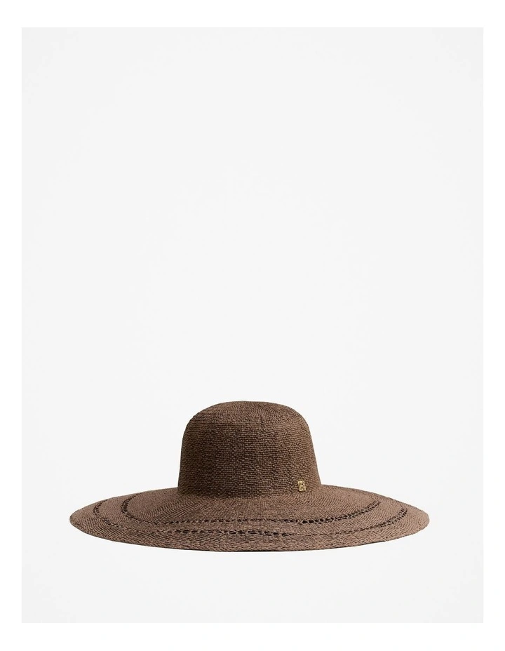 Hyams Woven Sun Hat in Espresso image 1