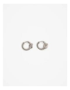 Bedarra Huggie Hoop Earrings in Silver