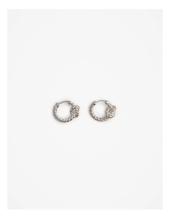 Bedarra Huggie Hoop Earrings in Silver image 1