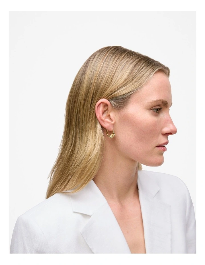 Bedarra Huggie Hoop Earrings in Gold image 2