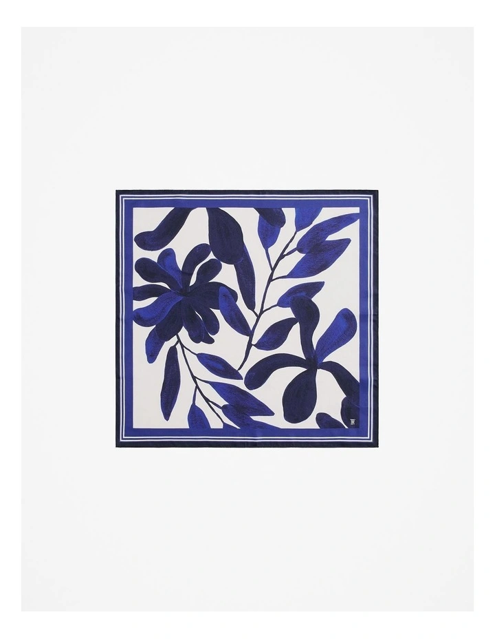 Marea Silk Twill Scarf in White image 1