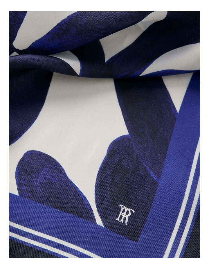 Marea Silk Twill Scarf in White image 3