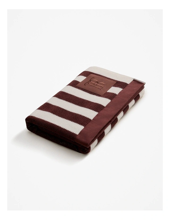 Cotton Jacquard Stripe Tr Towel in Espresso image 1