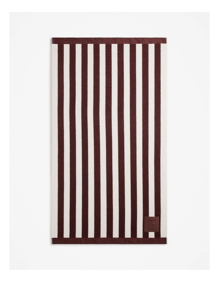 Cotton Jacquard Stripe Tr Towel in Espresso image 3