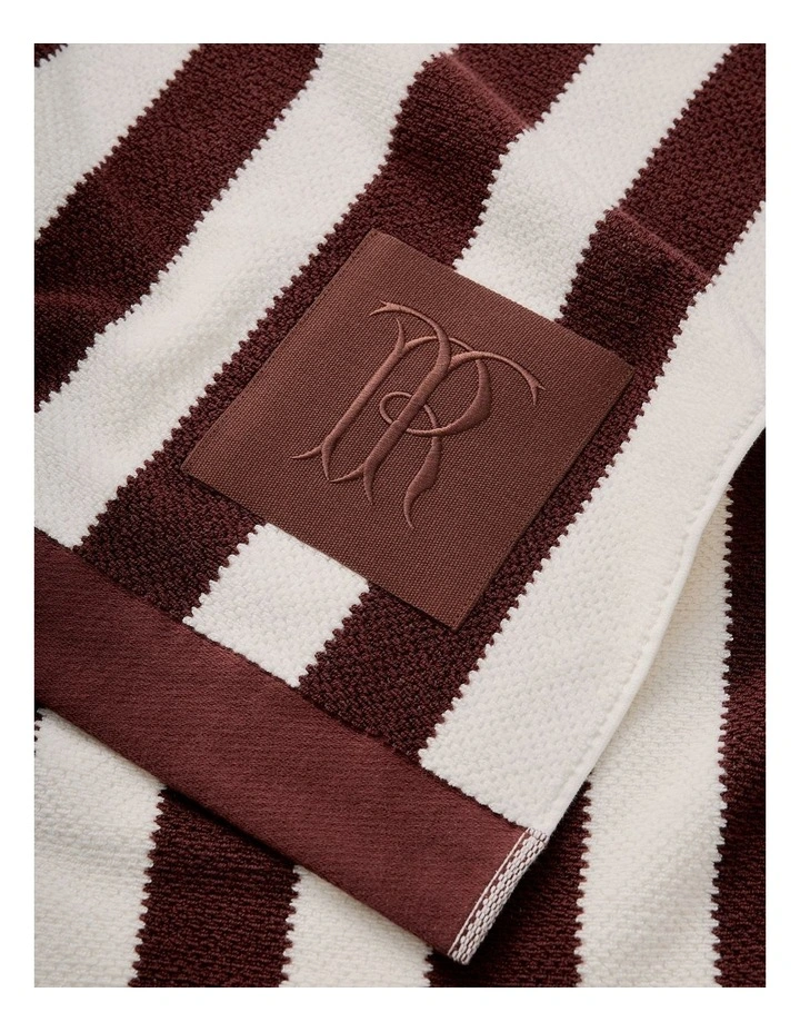 Cotton Jacquard Stripe Tr Towel in Espresso image 5