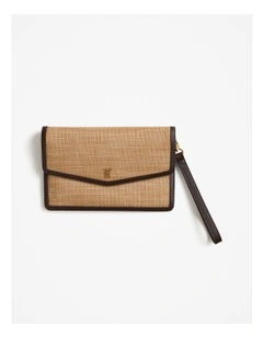 Hepburn Woven Clutch in Natural