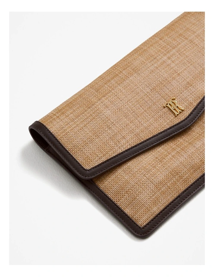 Hepburn Woven Clutch in Natural image 3