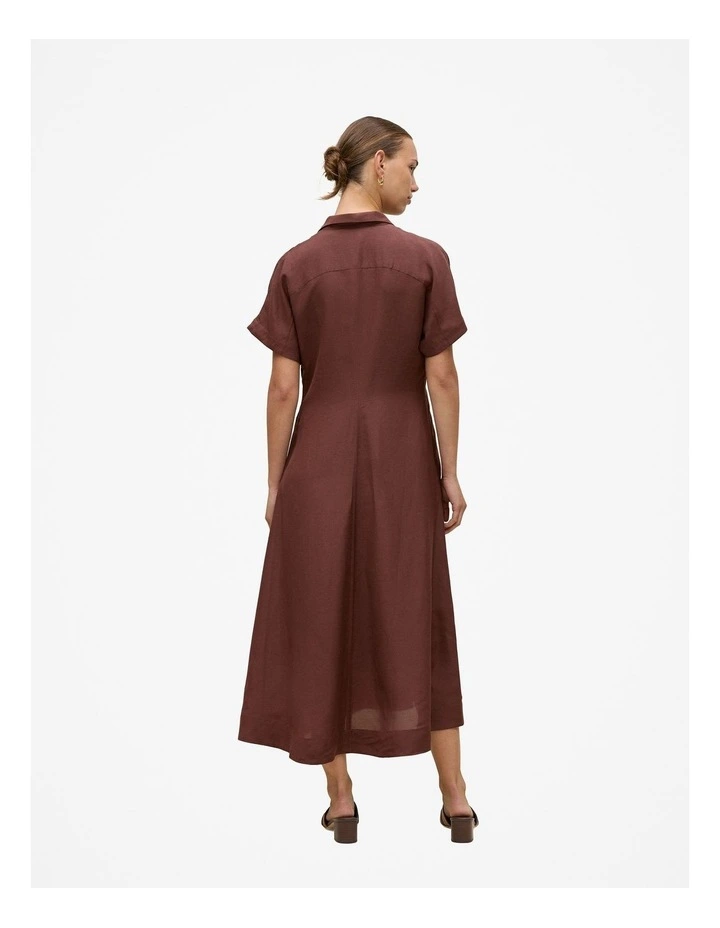 Soft Seam Detail Shirt Dress in Espresso image 5