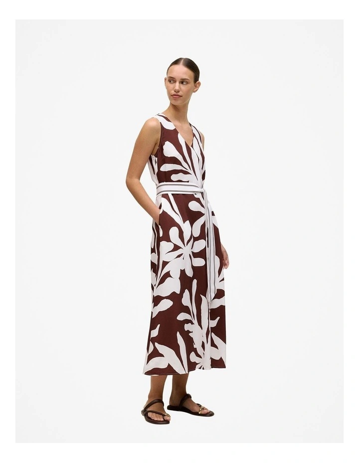 Wakame Belted Tank Dress in Espresso image 4