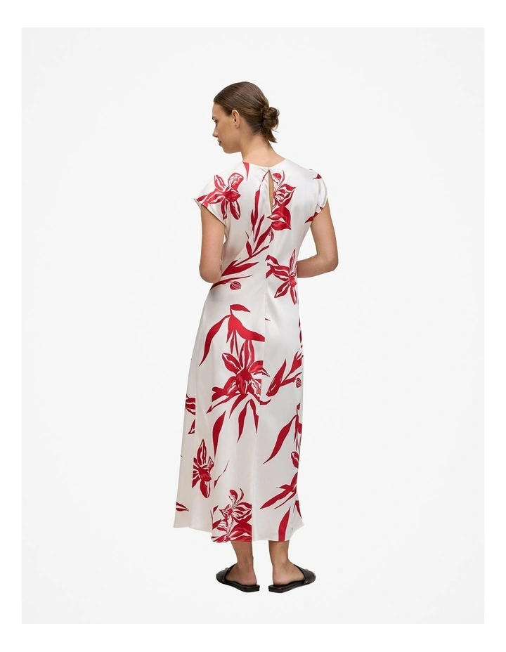 Wild Iris Twist Front Column Dress in White image 5