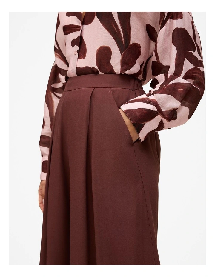 Pleat Detail Palazzo Pant in Espresso image 4