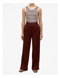 Linen Pintucked Pant in Espresso