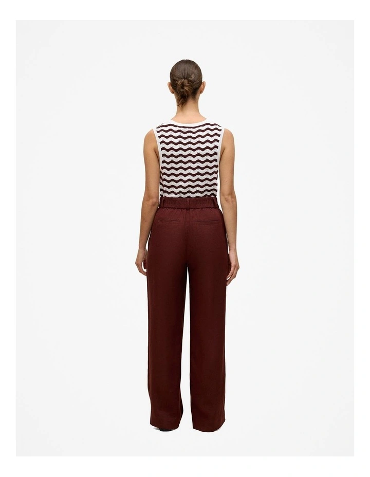 Linen Pintucked Pant in Espresso image 5