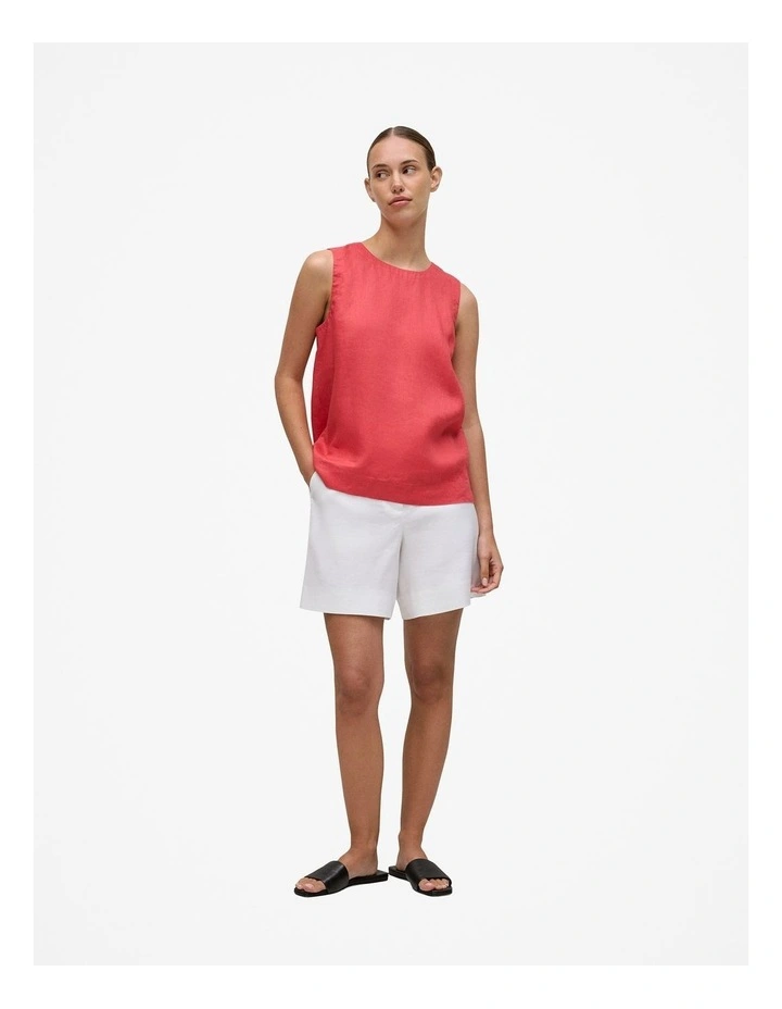 Delave Linen Shell Tank in Crimson image 2