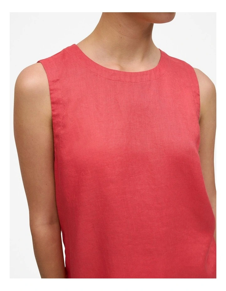Delave Linen Shell Tank in Crimson image 3