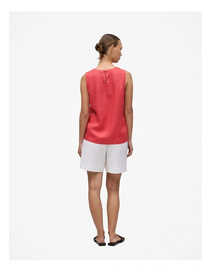 Delave Linen Shell Tank in Crimson image 4