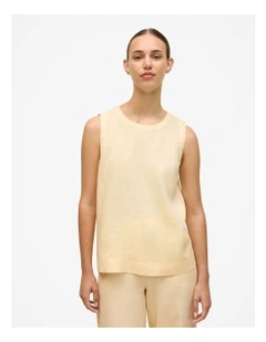 Delave Linen Shell Tank in Butter