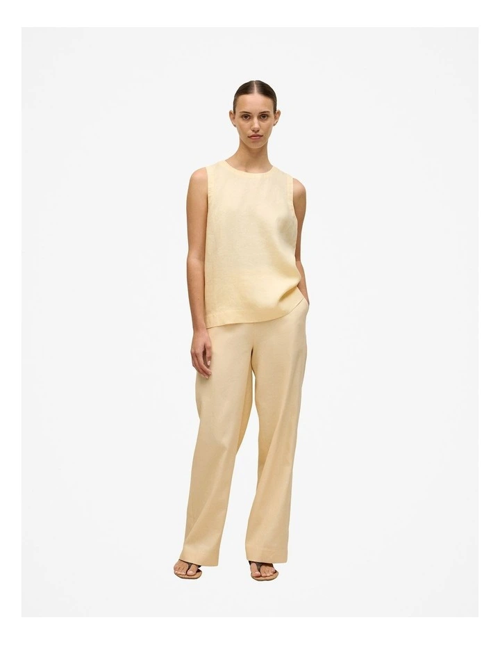 Delave Linen Shell Tank in Butter image 3