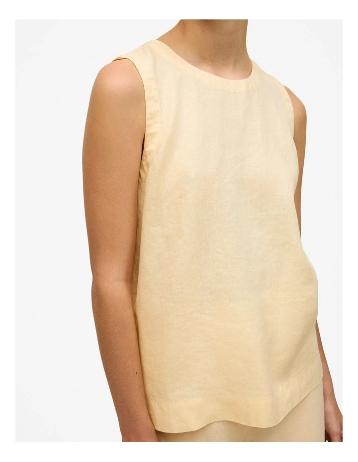 Delave Linen Shell Tank in Butter image 4