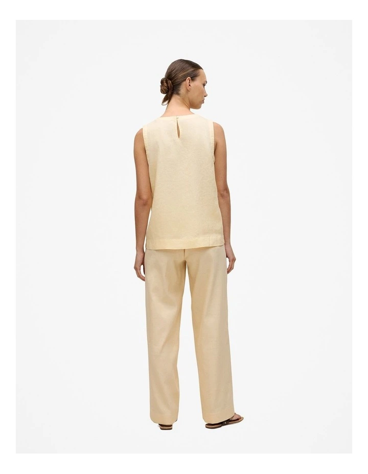 Delave Linen Shell Tank in Butter image 6