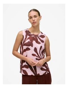 Wakame Linen Shell Tank in Light Pink