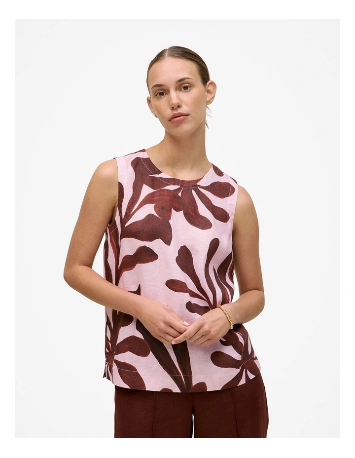 Wakame Linen Shell Tank in Light Pink image 1