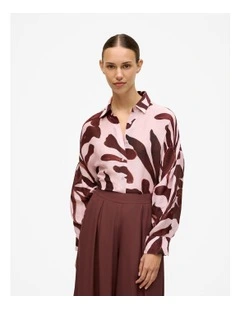 Wakame Linen Silk Resort Shirt in Light Pink