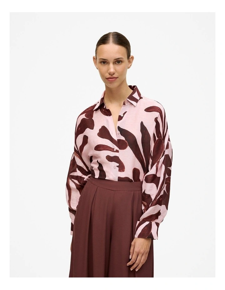 Wakame Linen Silk Resort Shirt in Light Pink image 1