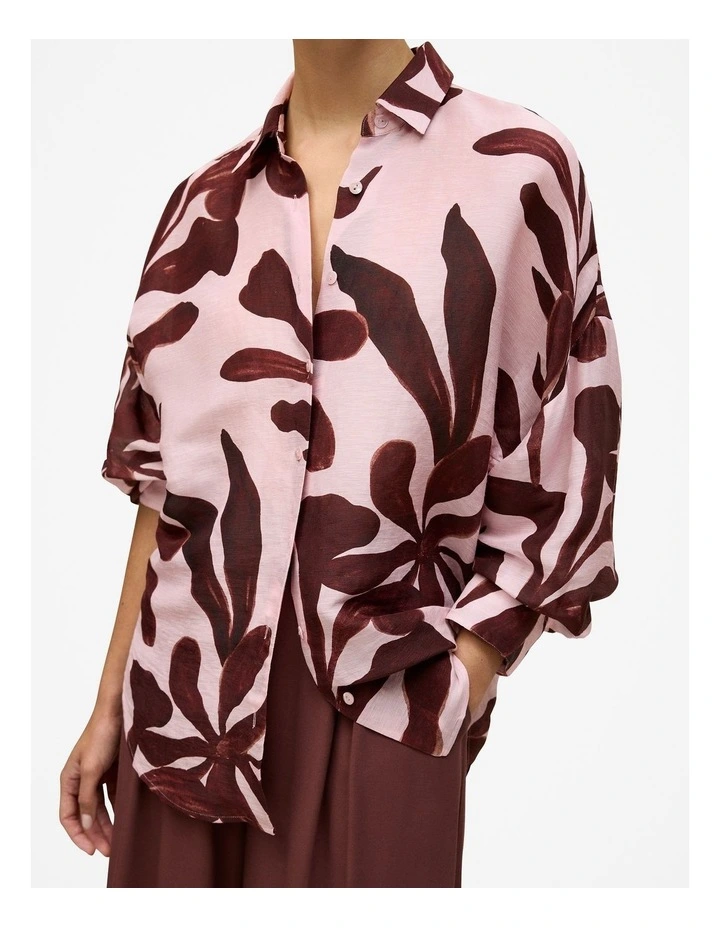 Wakame Linen Silk Resort Shirt in Light Pink image 4