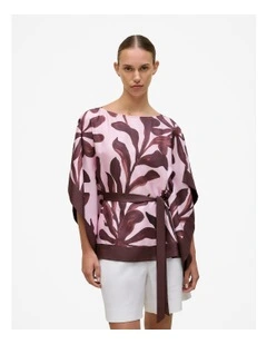 Wakame Silk Scarf Top in Light Pink