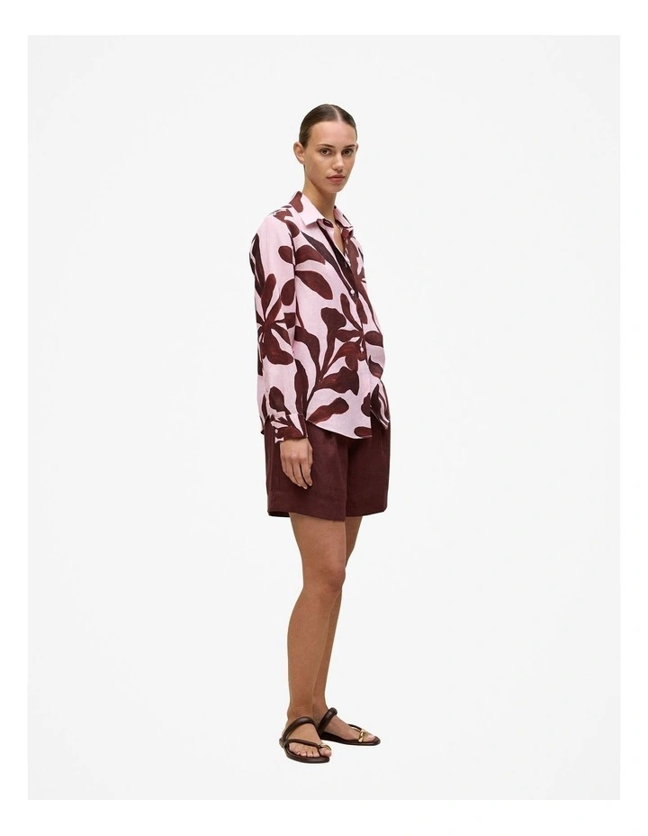 Wakame Linen Long Sleeve Shirt in Light Pink image 4