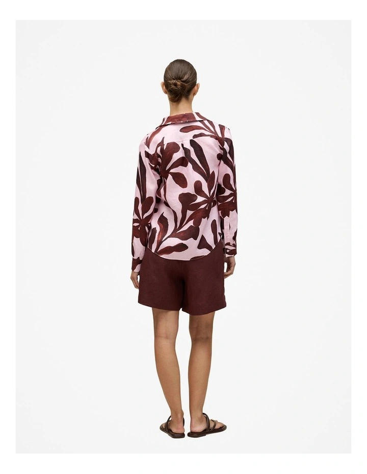 Wakame Linen Long Sleeve Shirt in Light Pink image 5