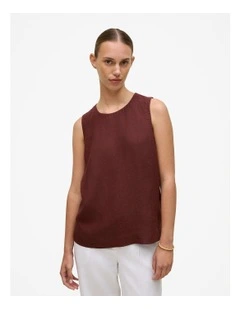 Delave Linen Shell Tank in Espresso