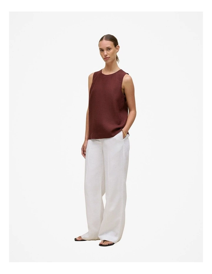 Delave Linen Shell Tank in Espresso image 4