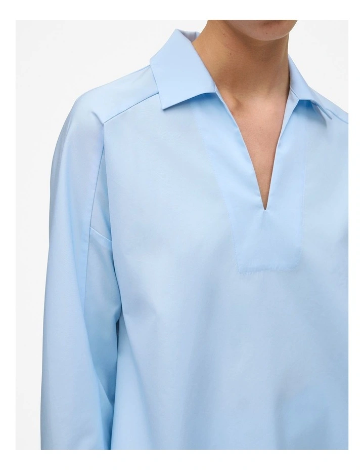 Fine Poplin Popover Shirt in Blue Marble image 3