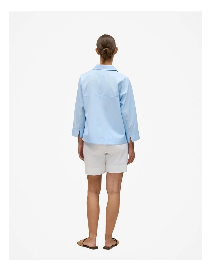 Fine Poplin Popover Shirt in Blue Marble image 4