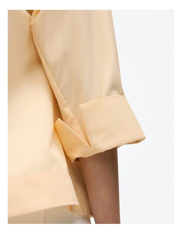 Fine Poplin Popover Shirt in Butter image 3