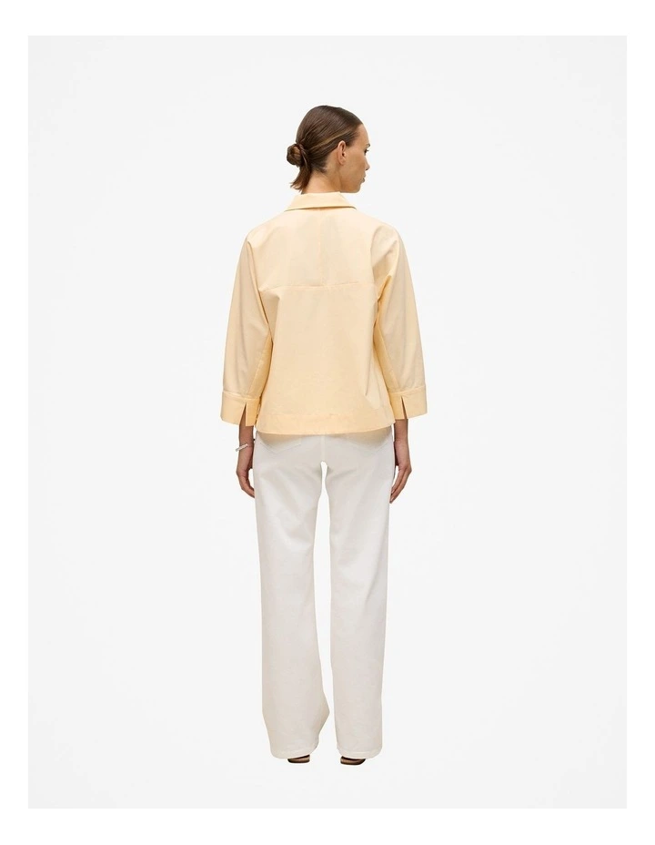 Fine Poplin Popover Shirt in Butter image 5