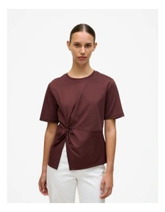 Twist Detail T-shirt in Espresso