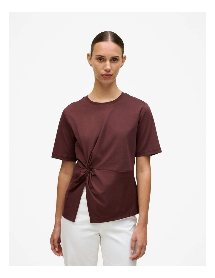 Twist Detail T-shirt in Espresso image 1