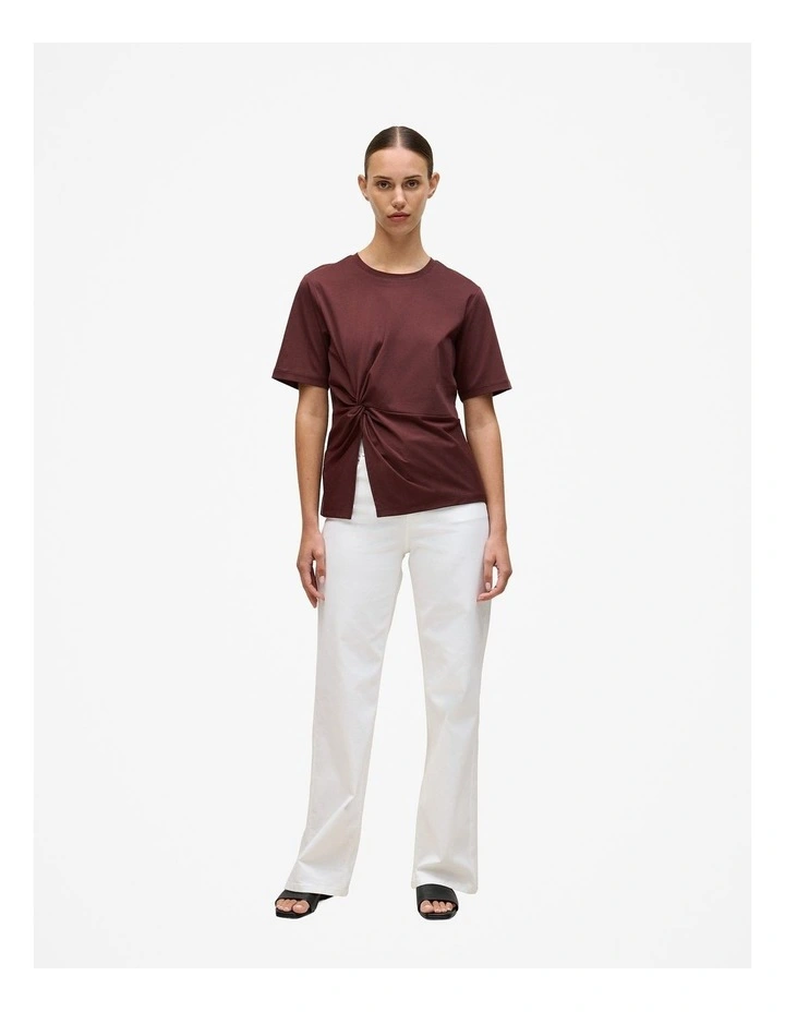 Twist Detail T-shirt in Espresso image 2