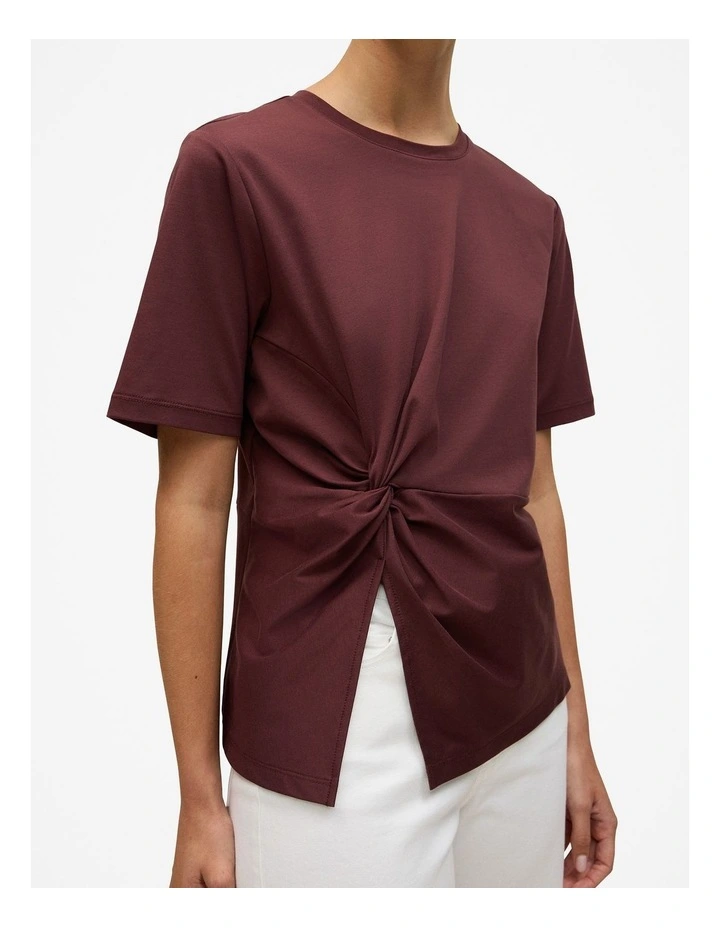 Twist Detail T-shirt in Espresso image 3