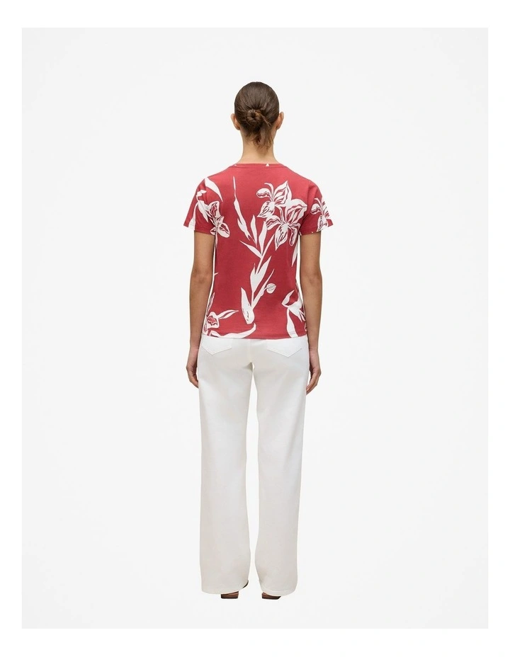 Wild Iris Crew T-shirt in Cherry Red image 4