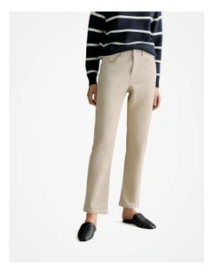 Needlecord Five Pocket Boyfriend Pant in Stone