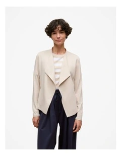 Bamboo Viscose Blend Jacket in Stone