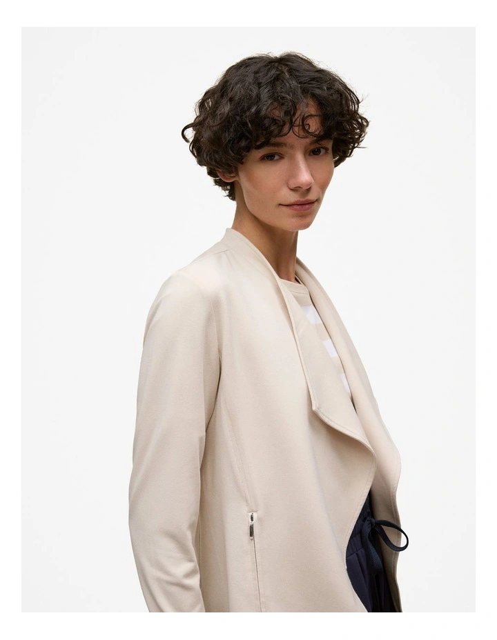 Bamboo Viscose Blend Jacket in Stone image 3