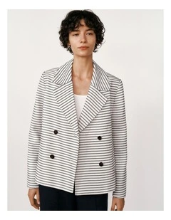 Stripe Peacoat in White