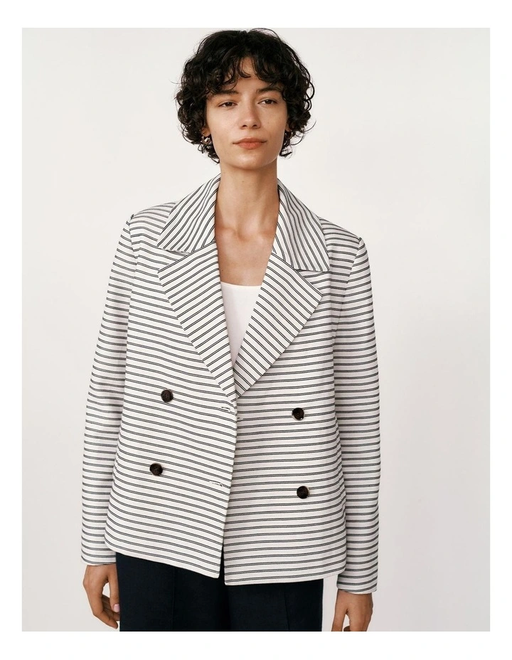 Stripe Peacoat in White image 1