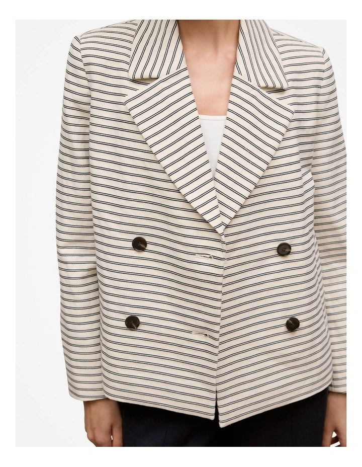Stripe Peacoat in White image 4